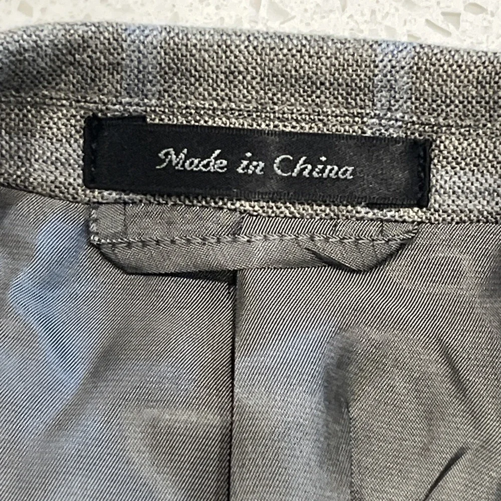 Ralph Lauren Men's Gray Blue Check Blazer 2 Button Silk Wool Blend Size 50R - Picture 2 of 11